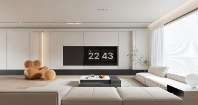 现代极简客厅3D模型下载
